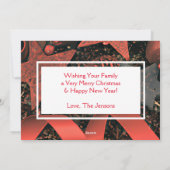 赤いリボンと木の星のカントリークリスマス写真 シーズンカード (裏面)