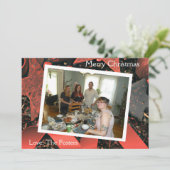 赤いリボンと木の星の国のクリスマスフォト シーズンカード (スタンド正面)