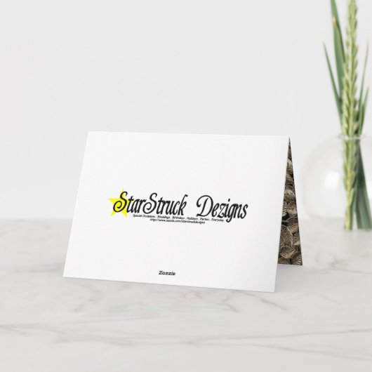 赤いリボンと蝶結びの金の木　ありがとう サンキューカード (裏面)