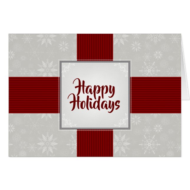 赤いリボンと雪の結晶ギフト (正面横)