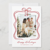 赤いリボンのイラスト写真 シーズンカード (正面)