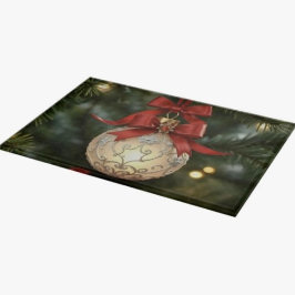 赤いリボンのエレガントなクリスマスオーナメントコレクション カッティングボード
