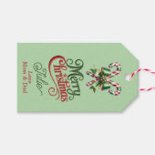赤いリボンのキャンディケーン メリークリスマス ギフトタグ (正面(横))