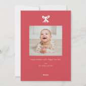 赤いリボンのクリスマスカード 手描きデザイン シーズンカード (裏面)