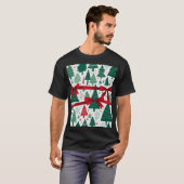 赤いリボンのクリスマスツリーパターン Tシャツ (正面フル)
