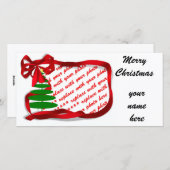 赤いリボンのクリスマスツリー シーズンカード (正面/裏面)