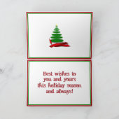 赤いリボンのクリスマスツリー シーズンカード (内部)