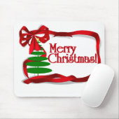 赤いリボンのクリスマスツリー マウスパッド (マウス)