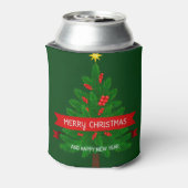 赤いリボンのクリスマスツリー 缶クーラー (缶裏面)