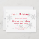 赤いリボンのクリスマスパーティーの招待状 招待状 (裏面)