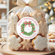 赤いリボンのクリスマスボックスウッドリースのギフト
