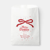 赤いリボンのクリスマス ビジネス ギフト タグ フェイバーバッグ (正面)