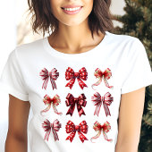 赤いリボンのコケットクリスマス トライブレンドTシャツ