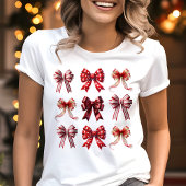 赤いリボンのコケットクリスマス トライブレンドTシャツ