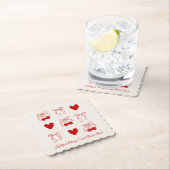 赤いリボンのチェリー スイート ブライズメイド パーティー ペーパーコースター (インサイチュ)