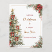 赤いリボンのツリー クリスマス 新年 (正面)