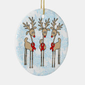 赤いリボンのトナカイ-エイズ及びHIV セラミックオーナメント (右)
