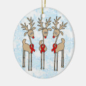 赤いリボンのトナカイ-エイズ及びHIV セラミックオーナメント (左)