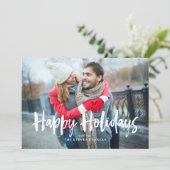 赤いリボンのハッピーホリデー写真カード シーズンカード (スタンド正面)