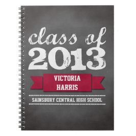赤いリボンのバナーのシャルボード卒業生 ノートブック