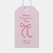 赤いリボンのバレンタインデーのギフトタグ ギフトタグ (正面)
