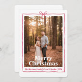 赤いリボンのフレーム シーズンカード (正面/裏面)