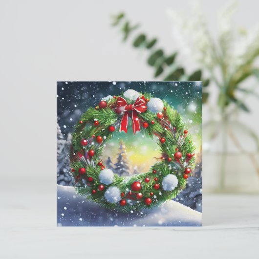 赤いリボンのホリデーリース 招待状 (スタンド正面)