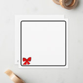 赤いリボンのメモカード ノートカード (正面/裏面インサイチュ)