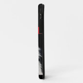 赤いリボンのモノグラムを持つ白猫の女王 Case-Mate iPhoneケース (裏面/左)