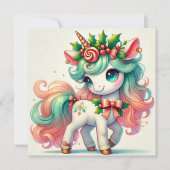 赤いリボンのユニコーン キャンディーケーン付き シーズンカード (正面)