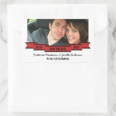 赤いリボンの写真Save the Date Stickers 長方形シール (バッグ)