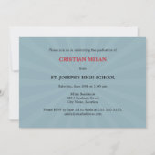 赤いリボンの卒業クラスの招待状 招待状 (裏面)