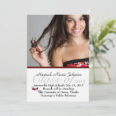 赤いリボンの卒業生の写真の発表 案内状 (スタンド正面)