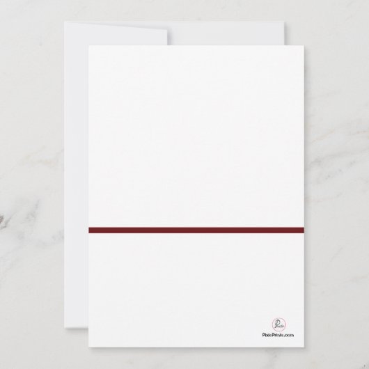 赤いリボンの卒業生の写真の発表 案内状 (裏面)