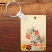 赤いリボンの子猫 キーホルダー (正面)