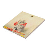 赤いリボンの子猫 タイル (側面)