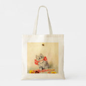 赤いリボンの子猫 トートバッグ (裏面)