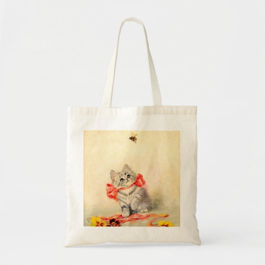 赤いリボンの子猫 トートバッグ (正面)