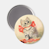 赤いリボンの子猫 マグネット (正面/裏面)
