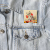 赤いリボンの子猫 缶バッジ (インサイチュ)