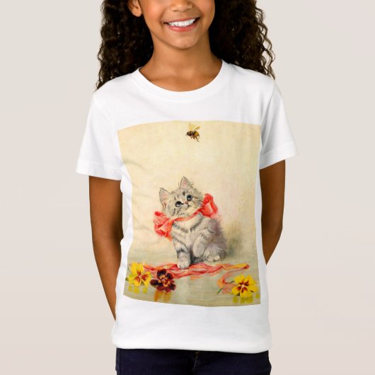 赤いリボンの子猫 Tシャツ (正面)