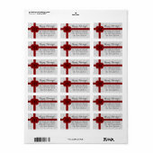 赤いリボンの弓クリスマスフォト ラベル (フルシート)