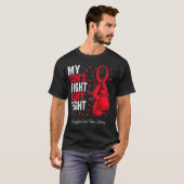 赤いリボンの息子 充血性心不全啓発 Tシャツ (正面フル)