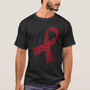 赤いリボンの戦いHivエイズ認識度のサポート月 Tシャツ