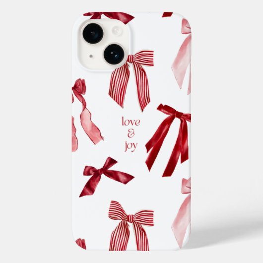 赤いリボンの水彩iPhoneケース Case-Mate iPhoneケース (裏面)