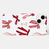 赤いリボンの水彩iPhoneケース Case-Mate iPhoneケース (裏面 (横))