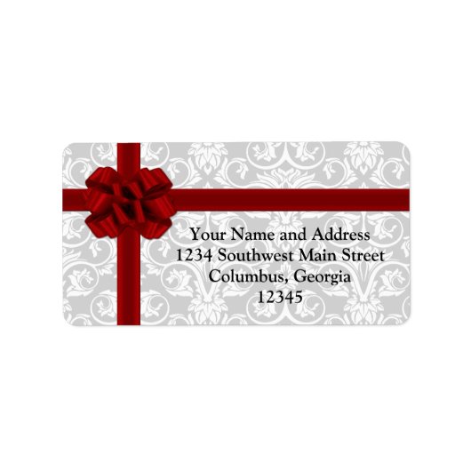 赤いリボンの現在の弓 ラベル (正面)