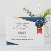 赤いリボンの証明書 卒業招待状 招待状 (スタンド正面)