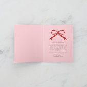 赤いリボンの飾り縁写真クリスマスカード シーズンカード (内部)