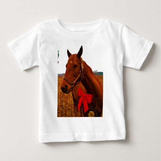 赤いリボンの馬 ベビーTシャツ (正面)